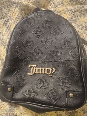 Juicy Couture Black Embossed Mini Backpack - Juicy Logo